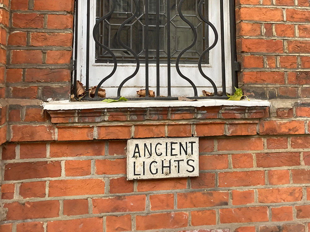 Right of Light,  Building and window, Ancient Lights signage 