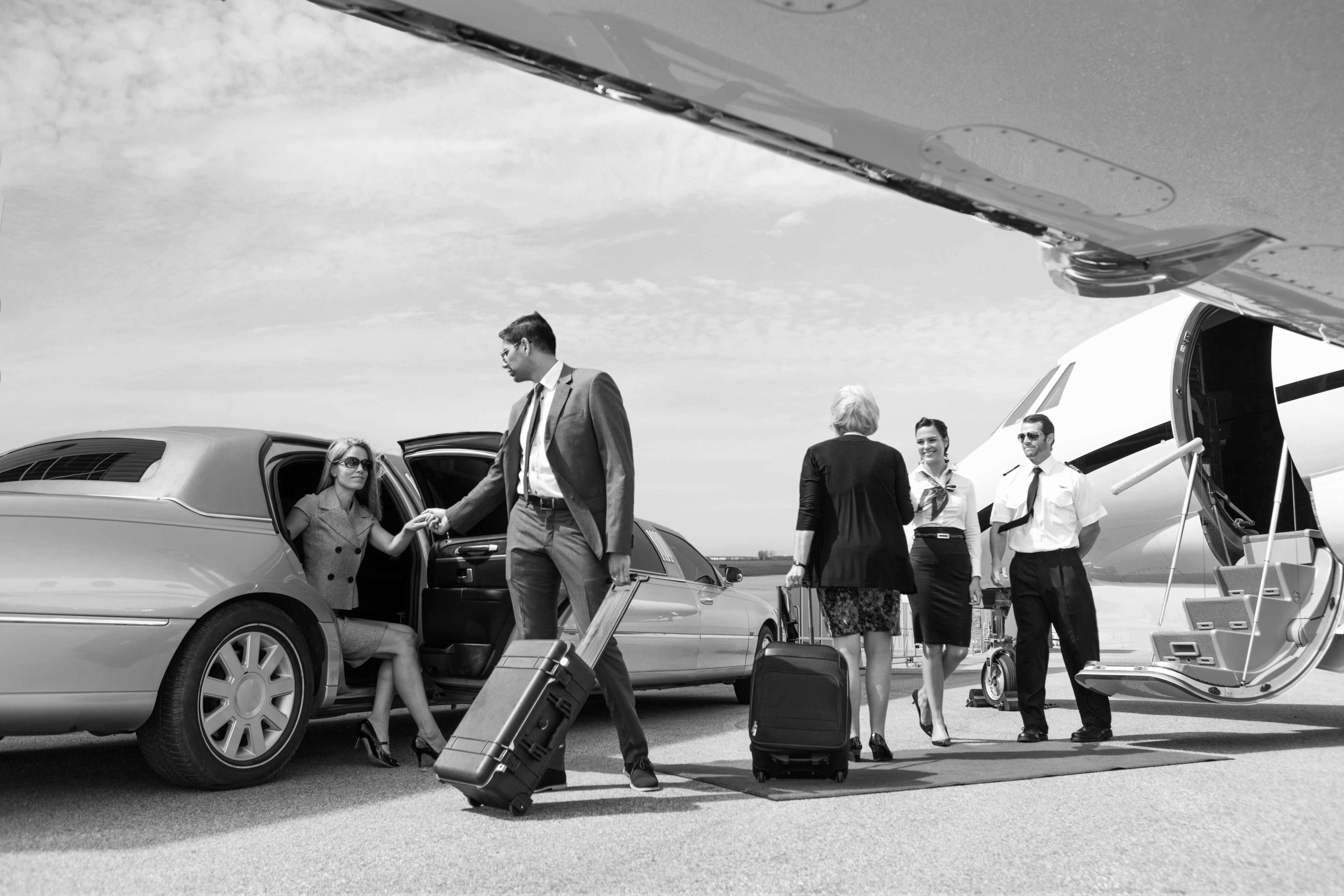 Landing Strip Plane, Car And People