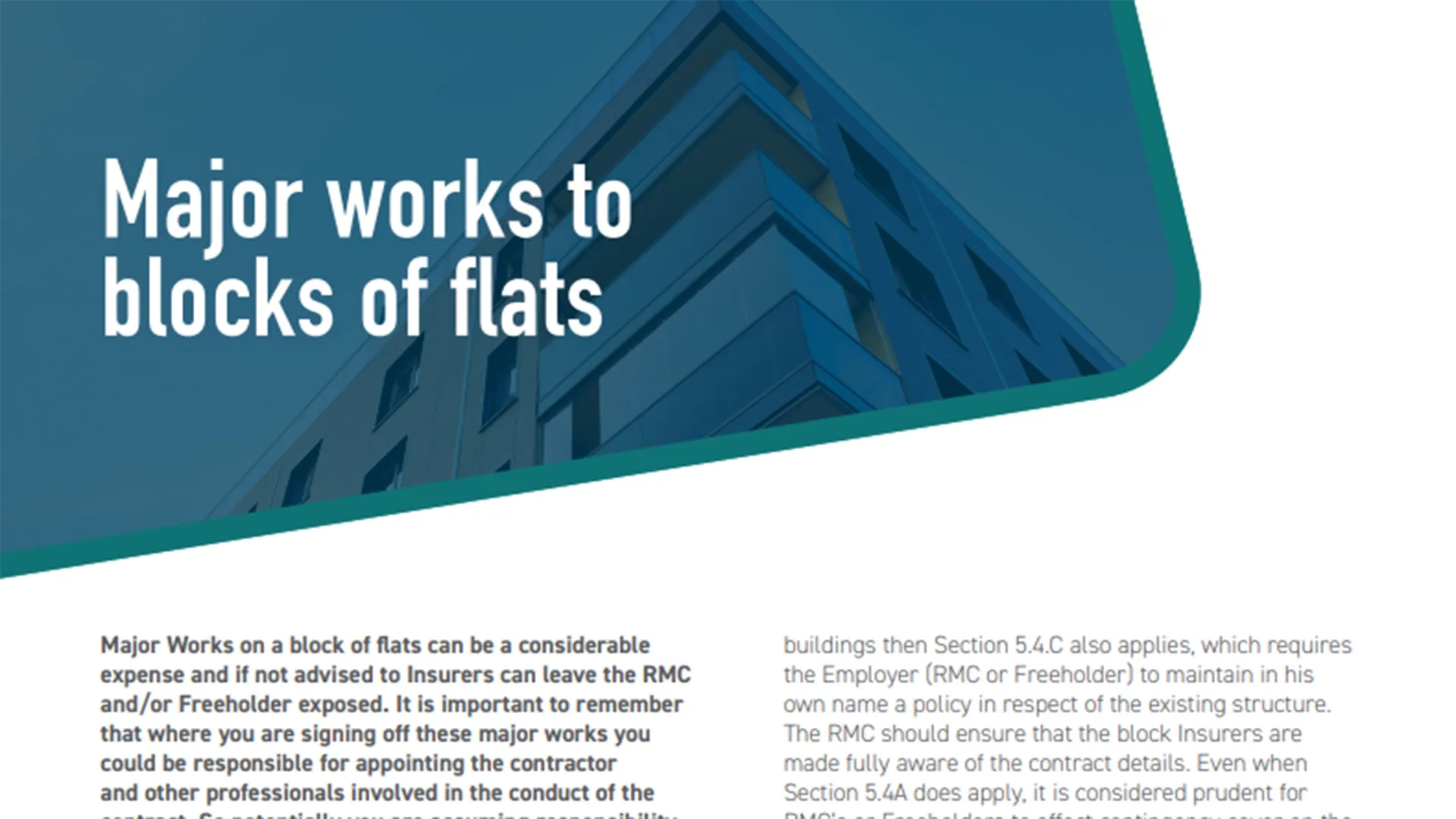 Major Works To Blocks Of Flats